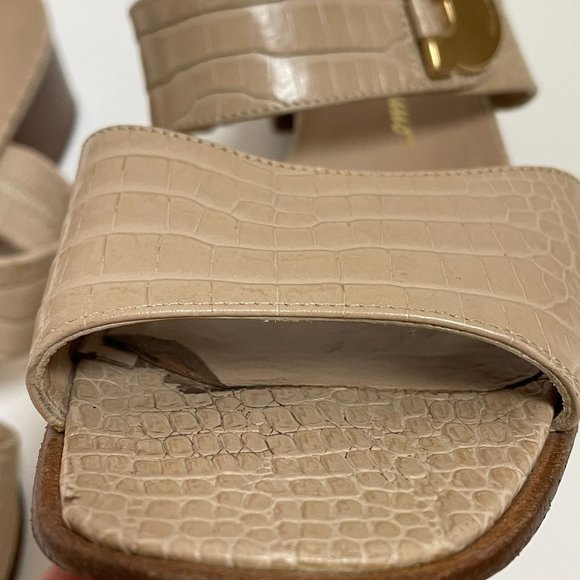 Salvatore Ferragamo Cream and Tan Sandals with H-Style Straps - Picture 8 of 15